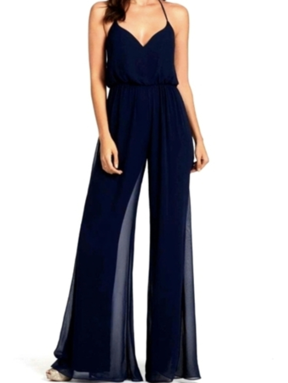 Hayley Paige Occasions Gray Elegant Jumpsuit..SIZE:4